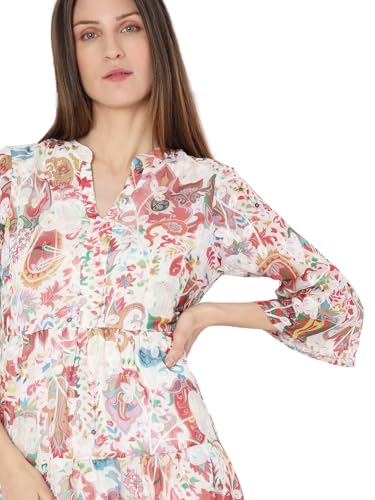 VERO MODA Women's Fit and Flare Multicolor Dress