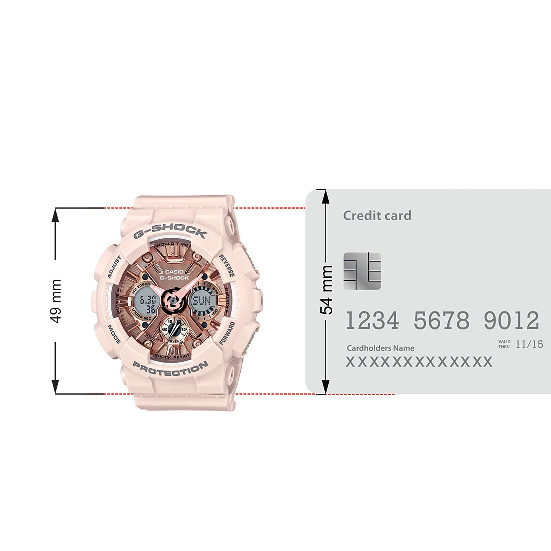 Casio G-Shock GMA-S120MF-4ADR Analog-Digital Rose Gold Dial Women Watch Rose Gold Resin Strap (G732)