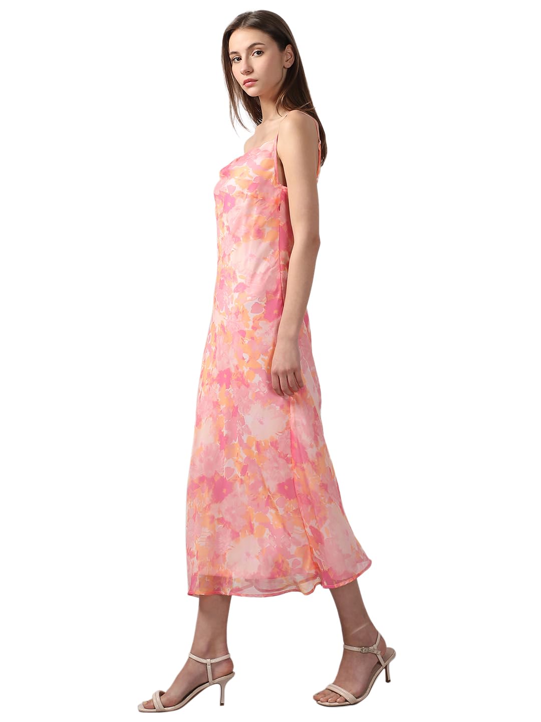 VERO MODA Women's Fit and Flare Pink Dress