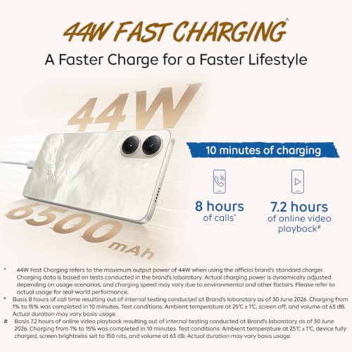 iQOO Z11 Lite 44W 5G (Solar Flame, 6GB RAM, 256GB Storage) | 6500mAh Battery with 44W Fast Charging* | Dimensity 6300 with 579k+ AnTuTu Score* | OriginOS 6.0 with AI Creation* & Private Space*