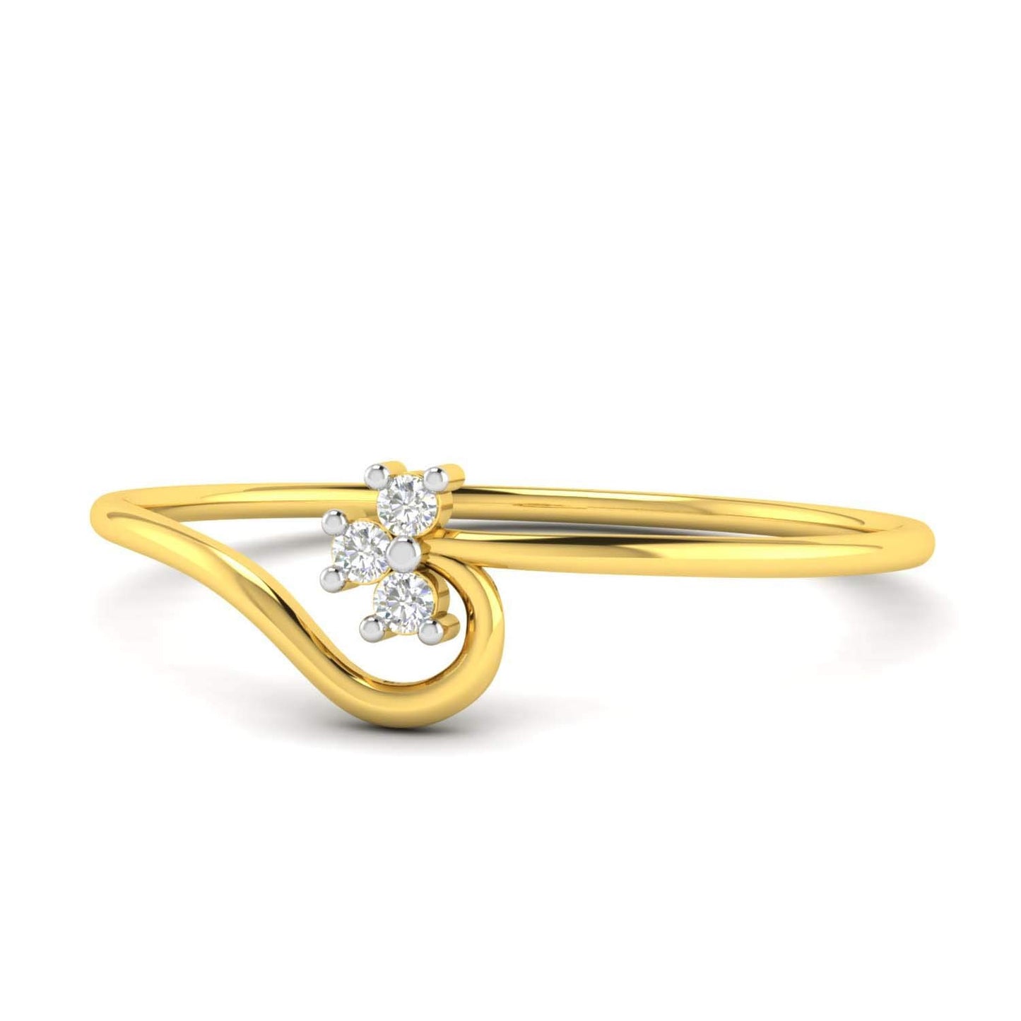 Avsar 18KT Yellow Gold and American Diamond Ring for Women