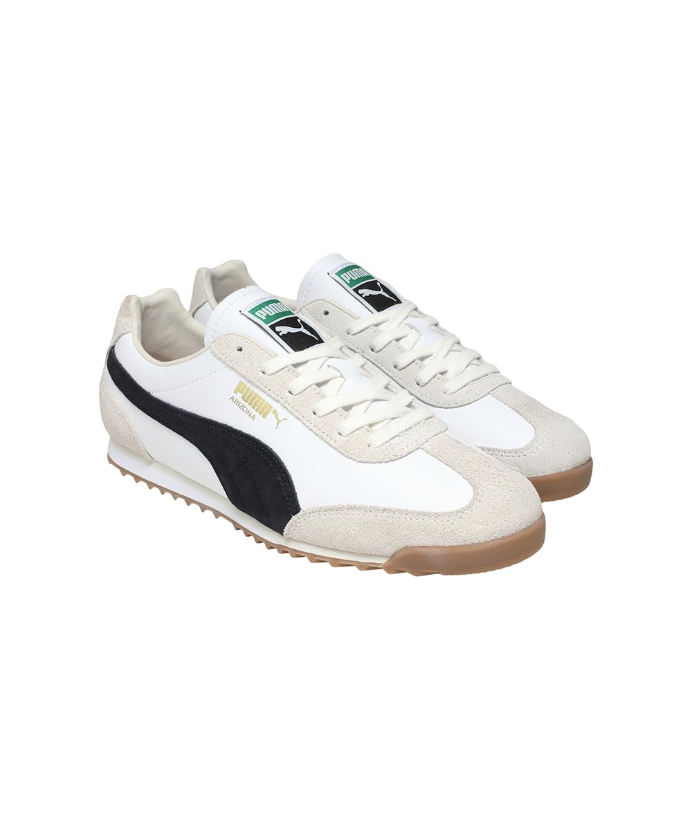 PUMA , Unisex-Adult, Arizona Retro, White-Black, Sneaker, 12UK, (40235302)