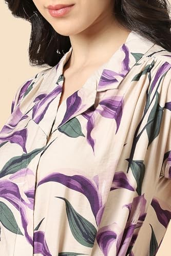 Women White Print Casual Dress