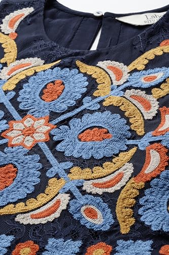 Label RITU KUMAR Blue Carina Crepe Long Dress