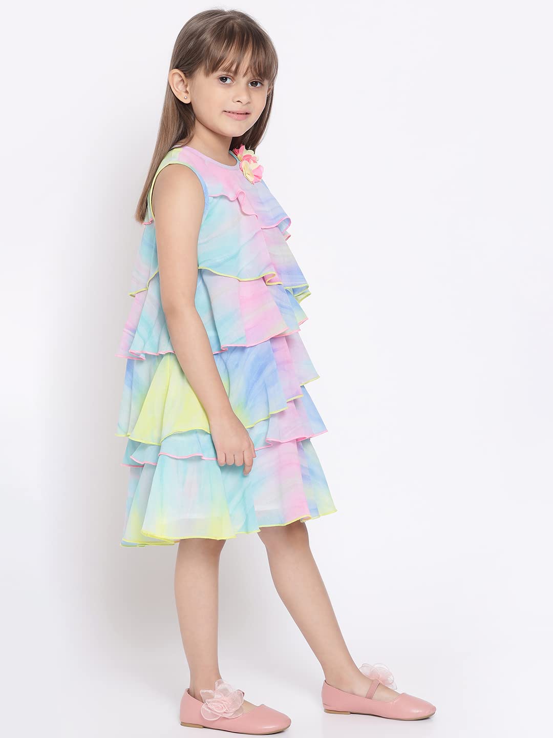 Nautinati Girls Printed Fit & Flare Dress | Age 4-8 Years