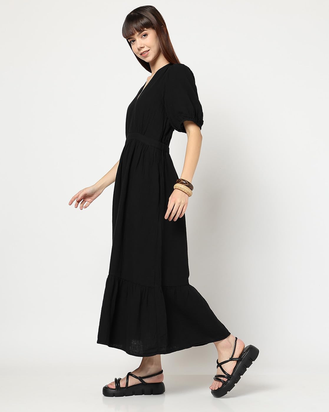 GAP Women's Cotton Classic Maxi Casual Dress (442711429_Black