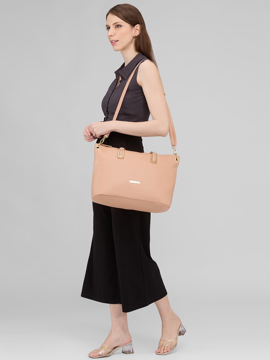 Caprese Amelia Satchel Handbag for Women Shoulder Bag with Multiple Pockets| Trendy and Functional Spacious Design Ideal for Work Everyday Outings and Travel