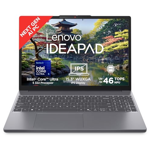 Lenovo IdeaPad Slim 3 Intel Core Ultra 5 322 Next-Gen AI PC (16GB RAM/512GB SSD/15.3" (38.8cm)/WUXGA IPS/Copilot+ PC/Windows 11/MSO 365 Basic+Office 2024/Backlit Keyboard/Grey/1.6Kg), 83UR009QIN