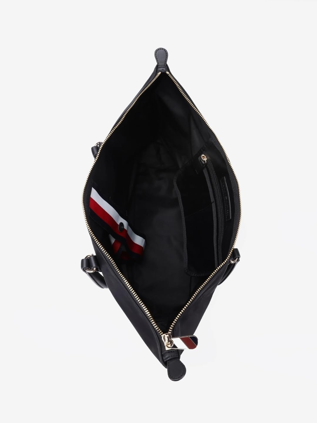 Tommy Hilfiger Solid Black Nylon Tote Bag