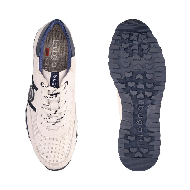 Bugatti Garnet Evo White Leather Mens Sneakers - Euro 41