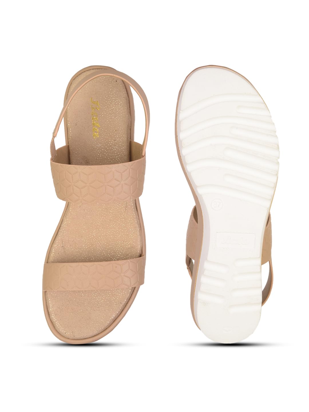 Bata 5618 Andrea Sandal Beige Sandals for Women|Family outings|Cushioning|Adjustable Straps|Keep feet Cool and Dry| Size- 3