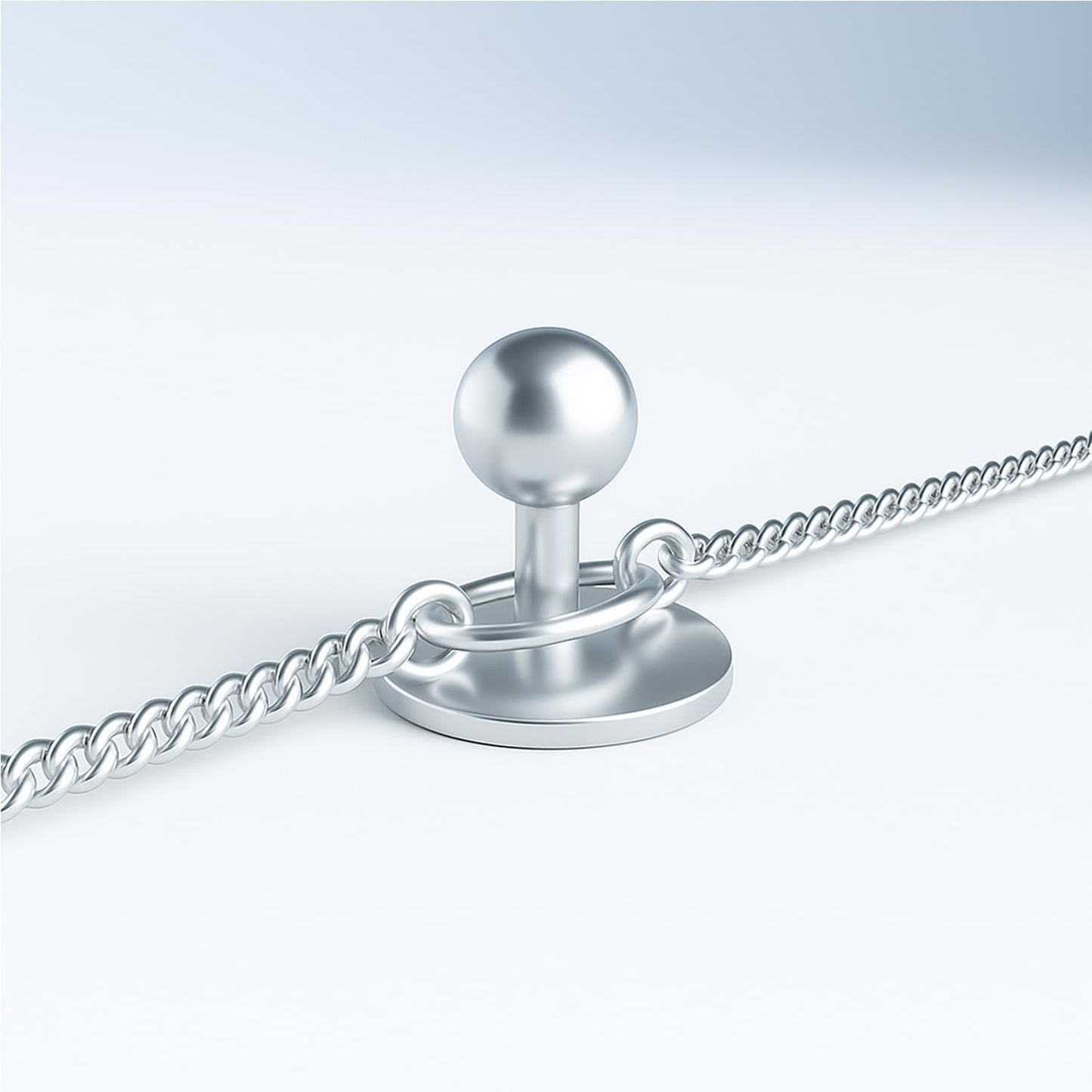 THANU'S CRAFT White Stone Silver Plated Kurta Buttons Studs Cufflinks With Chain For Men And Women