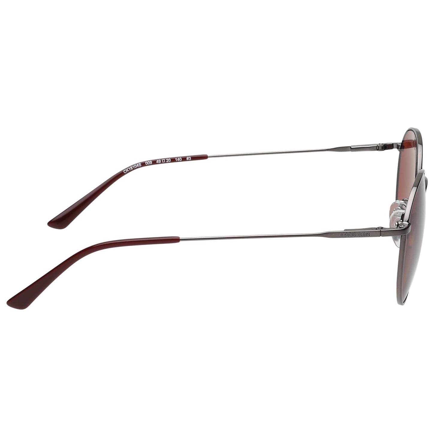 Calvin Klein|Grey Full Frame Round Sunglasses|100% UV Protected (Uv 400) Red Lens|Men's & Women's|Small|Ck 18104 009 49 S