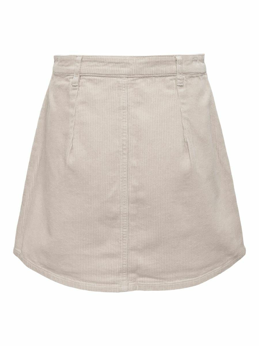 ONLY Women Solid Regular Fit Casual Beige Straight Skirt