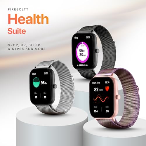 Fire-Boltt Ninja Call Pro Max Ultra Bluetooth Calling Smart Watch, 2.01" HD Display, 120+ Sports Modes, Health Suite, AI Voice Assistance, SpO2 Smartwatch for Men & Women - Rainbow Link