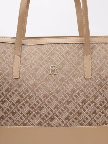 Tommy Hilfiger Logo Khaki Polyester Tote Bag