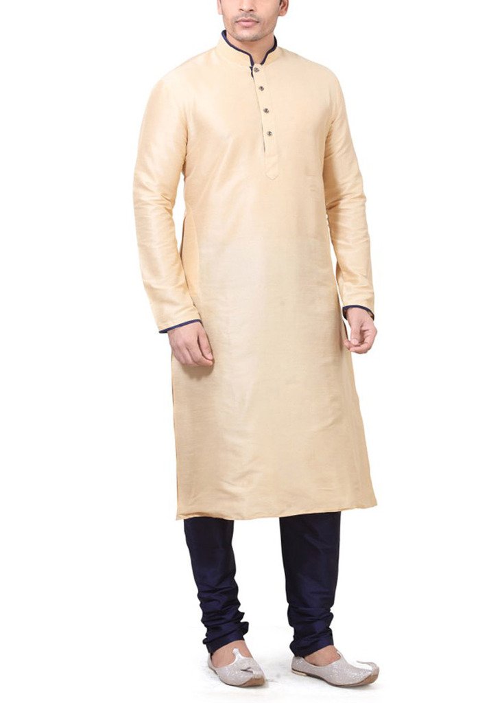 Larwa Men's Ceremony Wear Kurta Pyjama Set Size 42 Beige