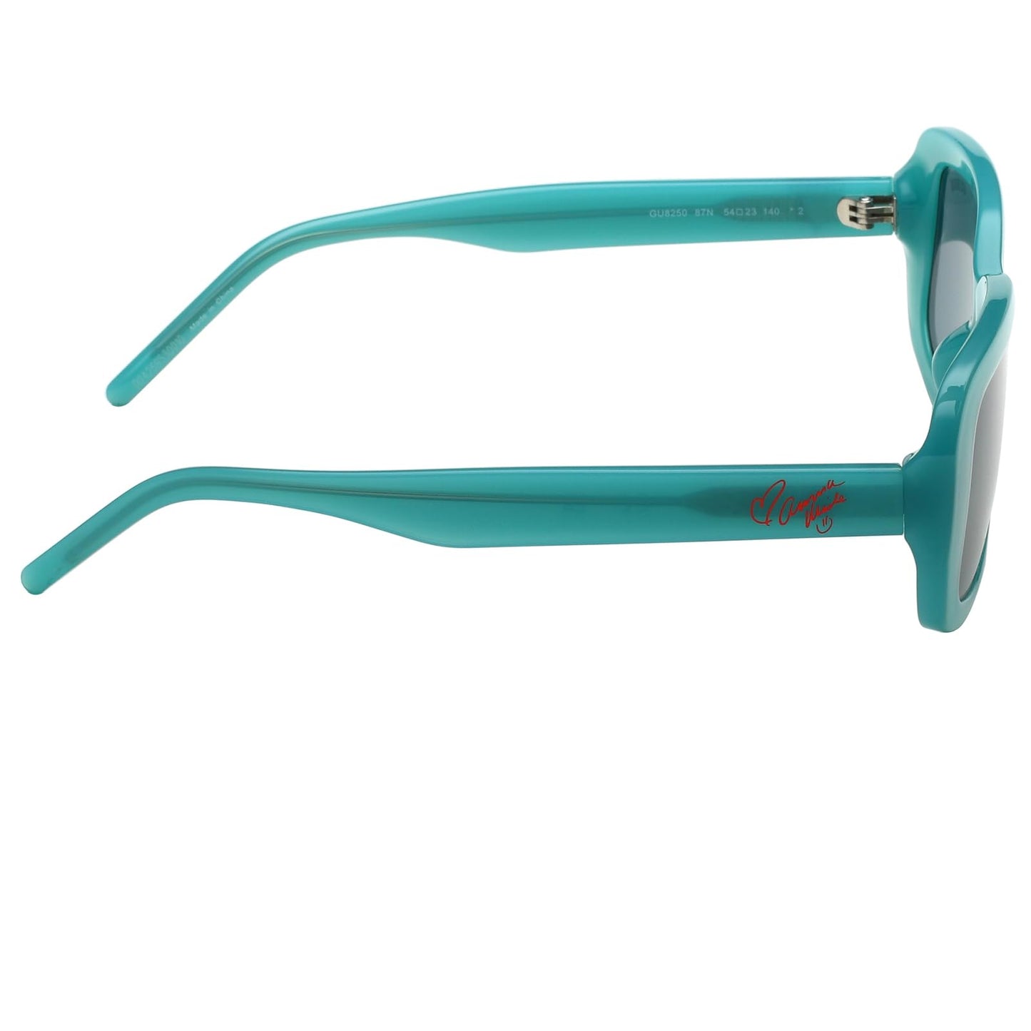 GUESS Womens 54 Mm Gu8250 Shiny Turquoise/Green Rectangular Non-Polarized Sunglasses One Size