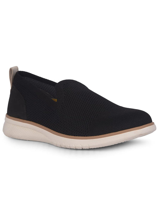 Hush Puppies Advance Knit Loafer Womens Loafers Black - 6 UK