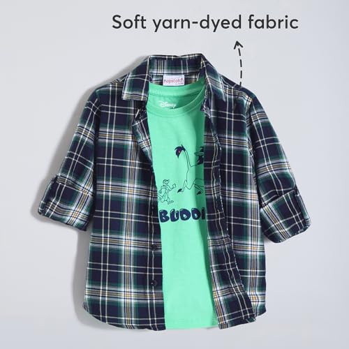 Hopscotch Boys Full Sleeves Black Lion King Cotton Shirt with T-Shirt for Ages (2-3 Years)
