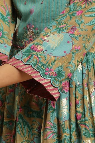 W for Woman Brown Floral Printed Kurta, Pant and Dupatta Set_24AUWS19864-122303_XL