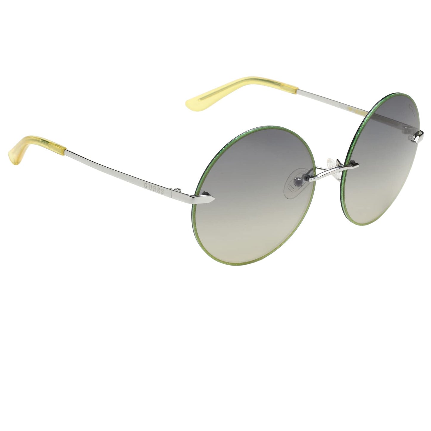 GUESS Gradient Round Women Sunglasses - (GU7643 10Q 61 S |61| Green Color Lens)