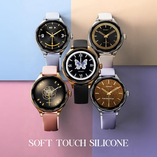 Fire-Boltt Phoenix Aura Women Smart Watch with 1.26” Diamond-Cut HD Display, Rotating Crown, Wireless Charging, Bluetooth Calling, Voice Assistant, 120+ Sports Modes - Regal Gold
