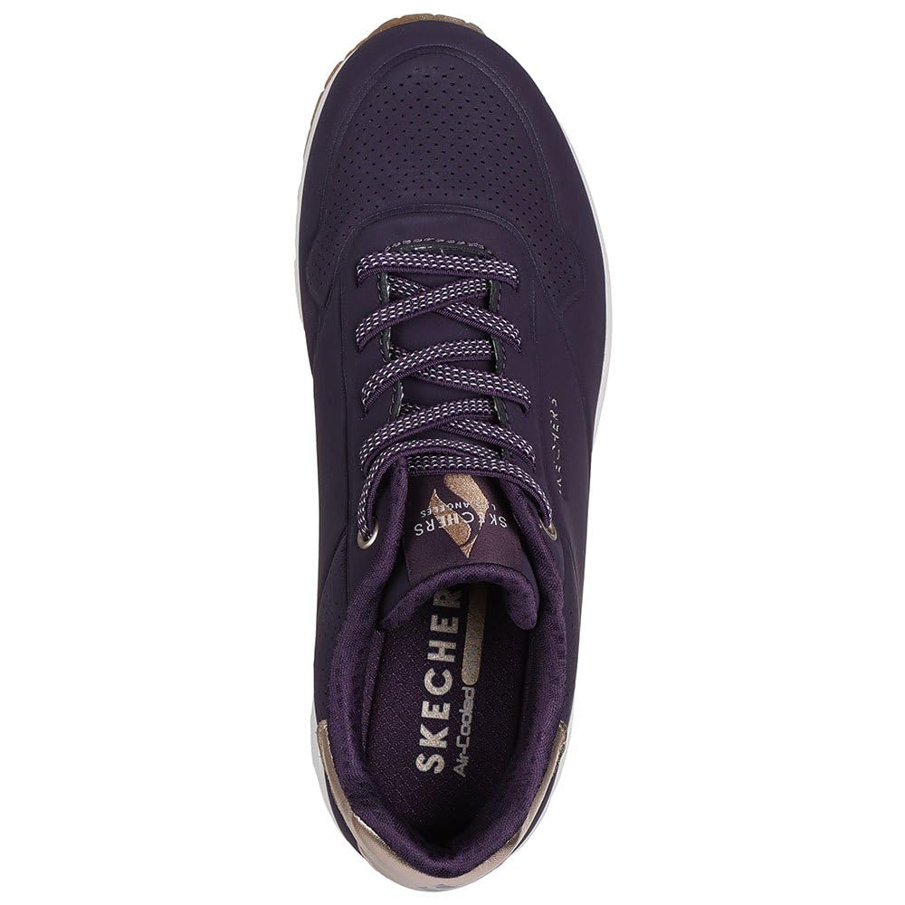 Skechers Womens UNO - Shimmer Away Dark Purple Lifestyle Lace Up Shoe