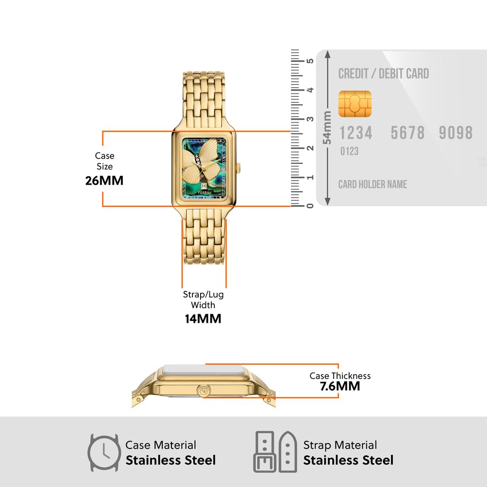 Fossil Analog Women Off-White Gold Raquel Quartz Stainless Steel Watch ES5409