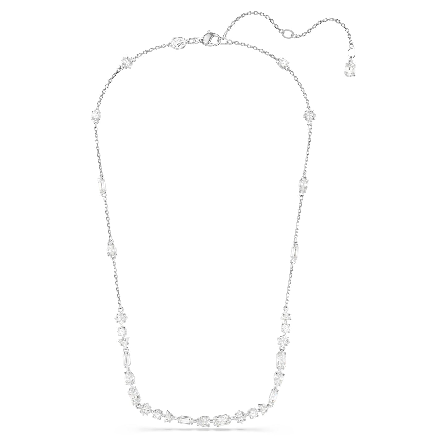 Swarovski Women Mesmera Necklace, Earings And Bracelet Set, Mixed Cuts, Scattered Design, White, Rhodium Plated