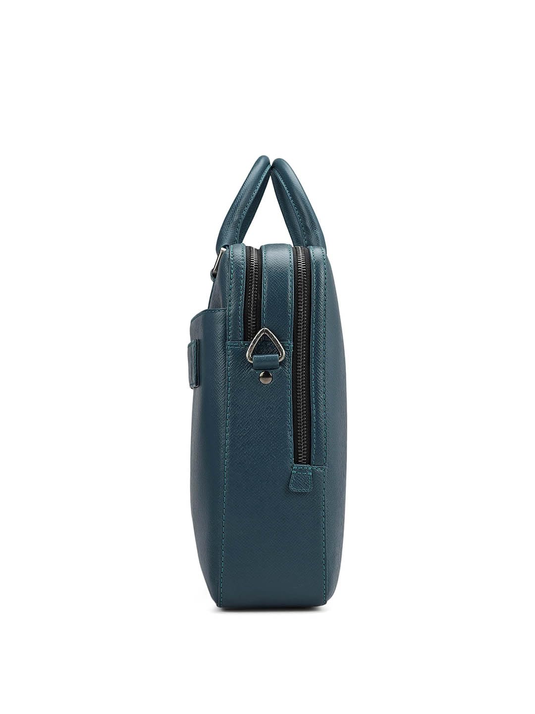 Da Milano Leather Laptop Bag for Men & for Women - Fits Upto 16" Laptop - Blue