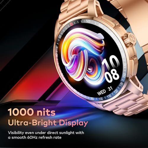 Itel Unicorn Max Smartwatch with 1.43" AMOLED Display, 1000 Nits Brightness, AI Voice Assistant, Bluetooth V5.3, IP68 Waterproof, 200+ Watch Faces, 100+ Sports Modes (Copper Gold)
