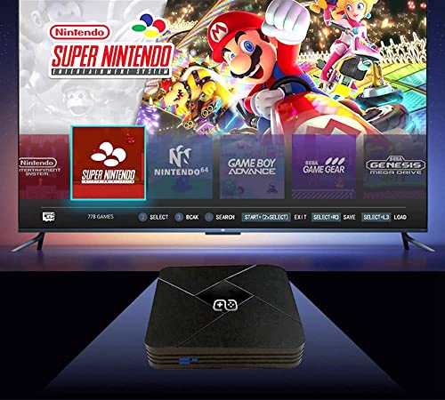 GSH Video Game Box G5 WiFi 4K HD Super Console X 20+ Emulator 60000+ Games Retro TV Box Video Game Player for CPS, GB, GBA, GBC, MD, SFC, FC, N64, PS1, PSP and Wireless Gamepad Controller. (128 gb)