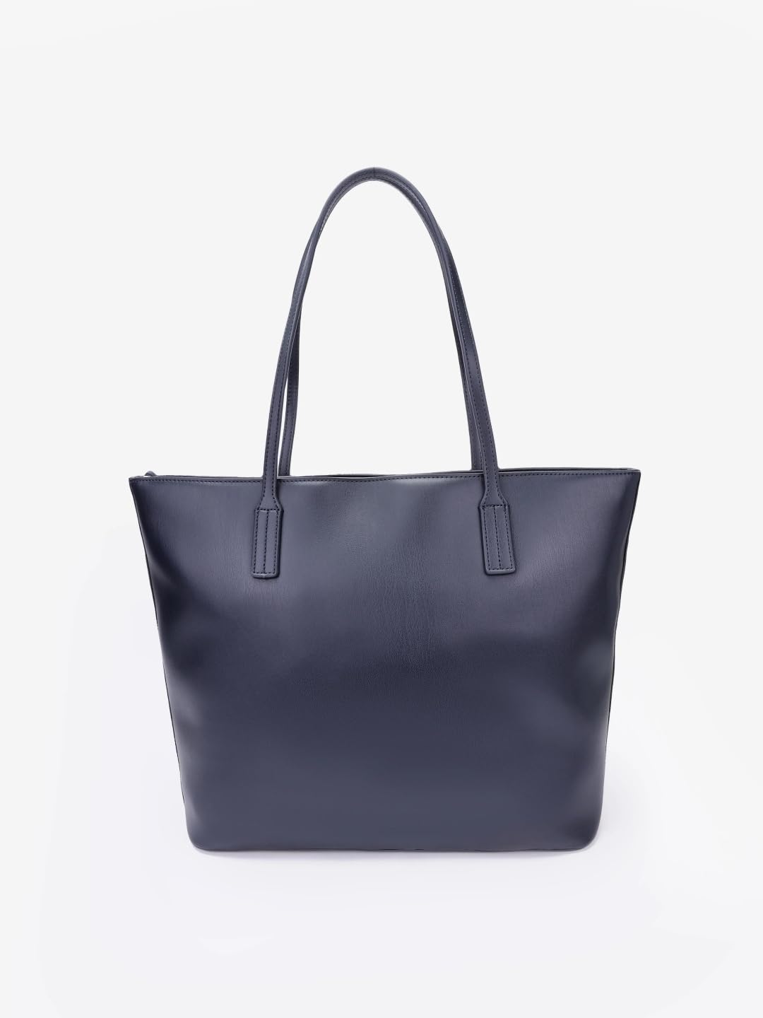 Tommy Hilfiger Solid Blue Polyester Tote Bag