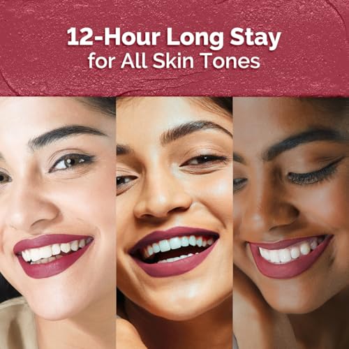 Mamaearth Moisture Matte Longstay Lipstick with Avocado Oil & Vitamin E for 12 Hour Long Stay-19 Spiced Petals - 2 g