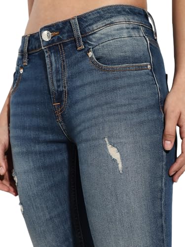 ONLY Women's Skinny Fit Low Rise Blue Jeans