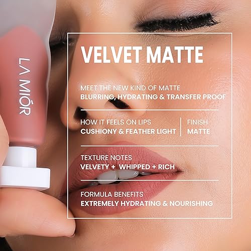 LA MIOR Matte Velvet Liquid Lipstick 8 Hour Coverage | Rich & Long Lasting