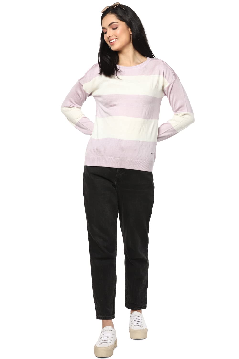 Van Heusen Woman Women's Acrylic Casual Sweater (VWSWURGBX44139_Purple_Small)