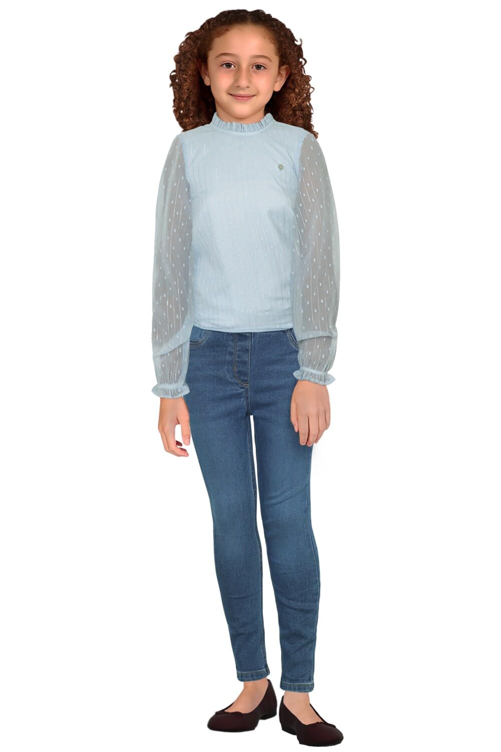 Allen Solly Girl's Regular Fit Blouse (AGTSERGFX53759_Blue