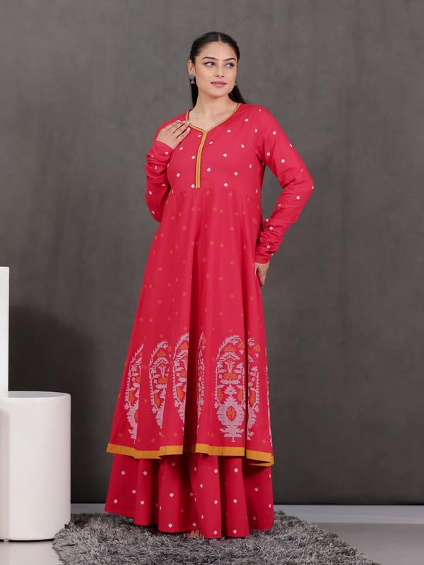 Aramya Soft Cotton Red Geometric Print Festival Wear Skirt for Women (TP4793B-XL)