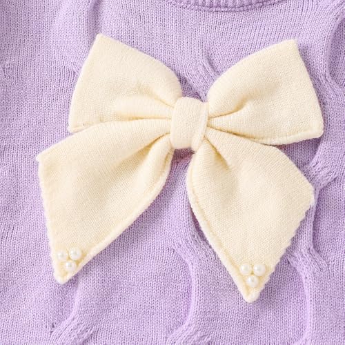 Hopscotch Girls Lavender Full Sleeves 2-Pc Bow Applique Pants Set For Age (4-5 Years)