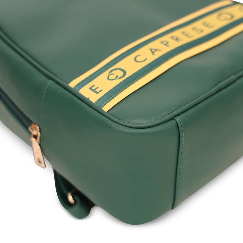 Caprese Trinity Fashion Backpack Medium Dark Green Solid Women's Bag