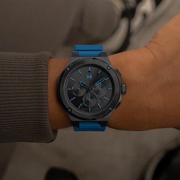 MVMT Silicone Analog Grey Dial Men Watch-28000301-D, Blue Band