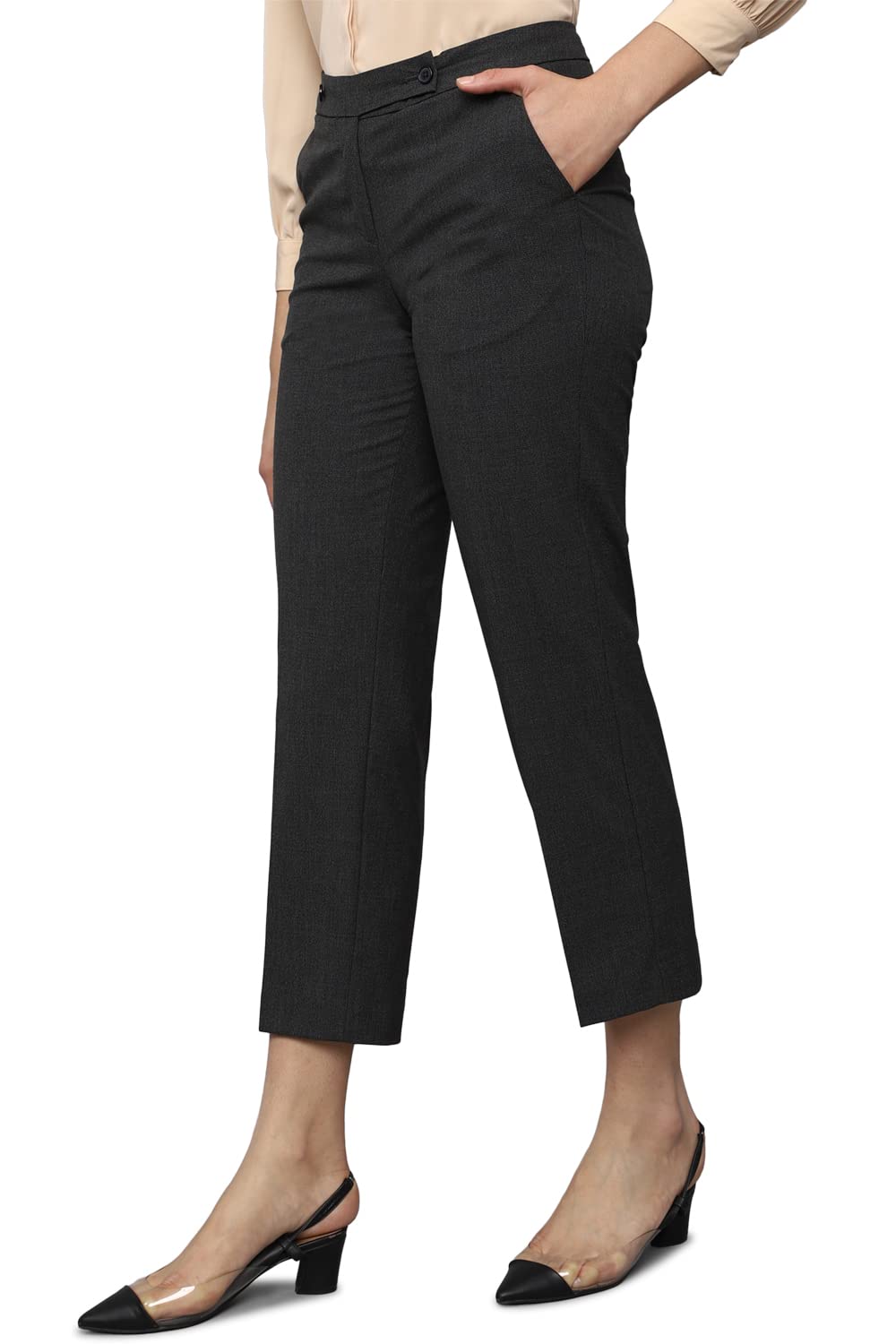 Allen Solly Women's Regular Casual Pants (Black) - SaumyasStore