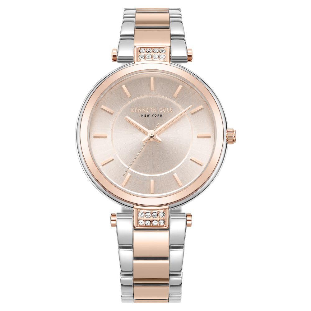 Kenneth Cole Quartz Analog Rose Gold Dial Two Toned Stainless Steel Strap Watch for Women-KCWLG0026701LD