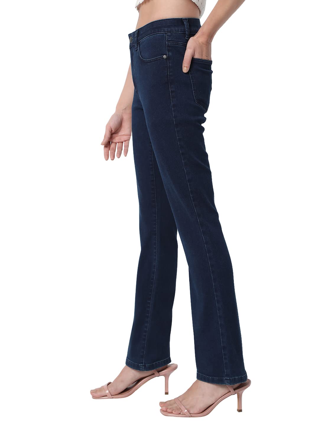 VERO MODA Women's Bootcut fit Blue Classic Jeans_30