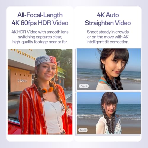 Oppo Reno16 5G (Starry White, 12GB, 256GB) | 3D Design | 50MP 3.5X Telephoto Camera | 4K 60fps HDR Video | AI Remix Collage | Snapdragon 7 Gen 4 | 6700mAh 80W SUPERVOOC | ColorOS 16 | IP69K