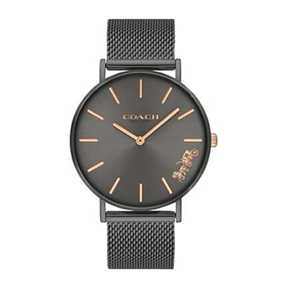 COACH Quartz Analog Grey Dial Stainless Steel Strap Watch for Women-NECO14503127W