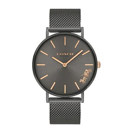 COACH Quartz Analog Grey Dial Stainless Steel Strap Watch for Women-NECO14503127W