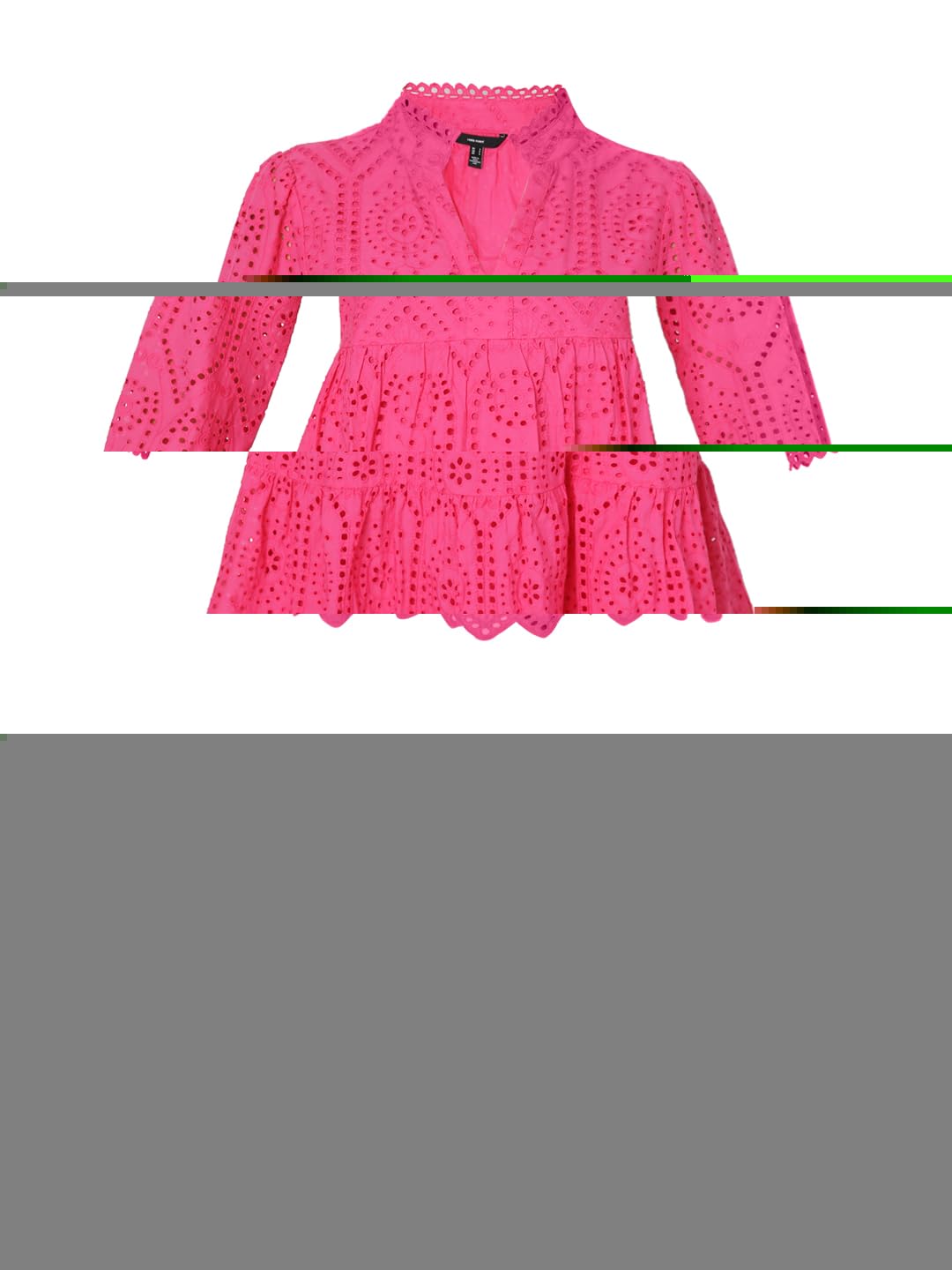 Vero Moda Women's Cotton Fit and Flare Above The Knee Dress (10310701-Pink Yarrow_Pink